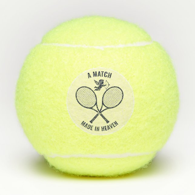 A Match Made in Heaven Preppy Tennis Bridal Shower Balls (Front)