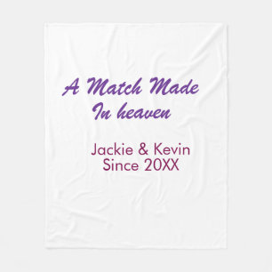 A match made in heaven purple mauve since year nam fleece blanket