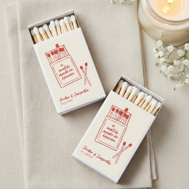 A Match Made in Heaven Red Cute Wedding Matchbooks (A Match Made in Heaven Red Cute Wedding Matchbooks)