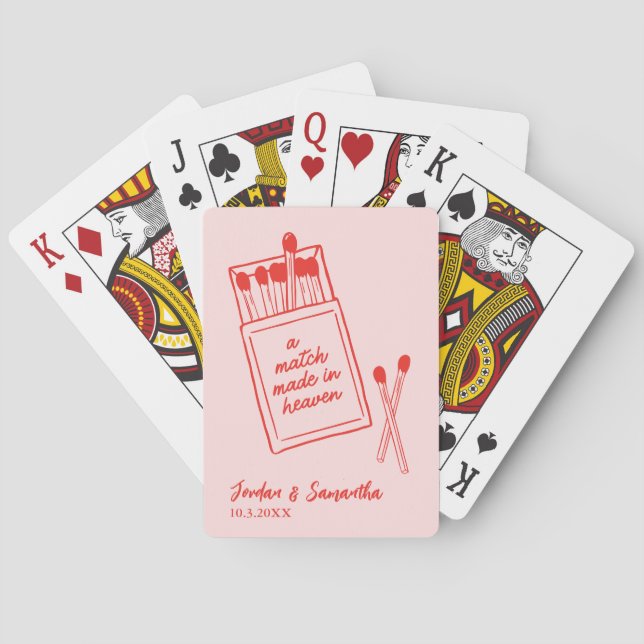 A Match Made in Heaven Wedding Favor Playing Cards (Back)