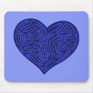 A-MAZE-ING HEART (BLUE) MOUSE PAD
