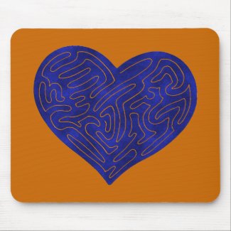 A-MAZE-ING HEART (BLUE) MOUSE PAD
