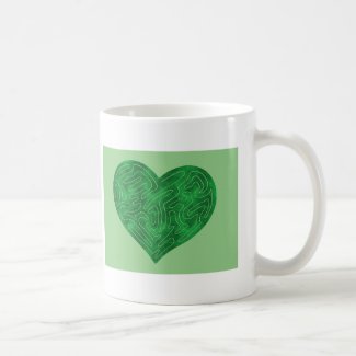 A-MAZE-ING HEART (GREEN) COFFEE MUG