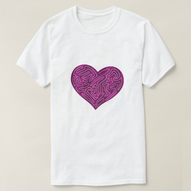 A-MAZE-ING HEART (MAGENTA) T-Shirt (Design Front)