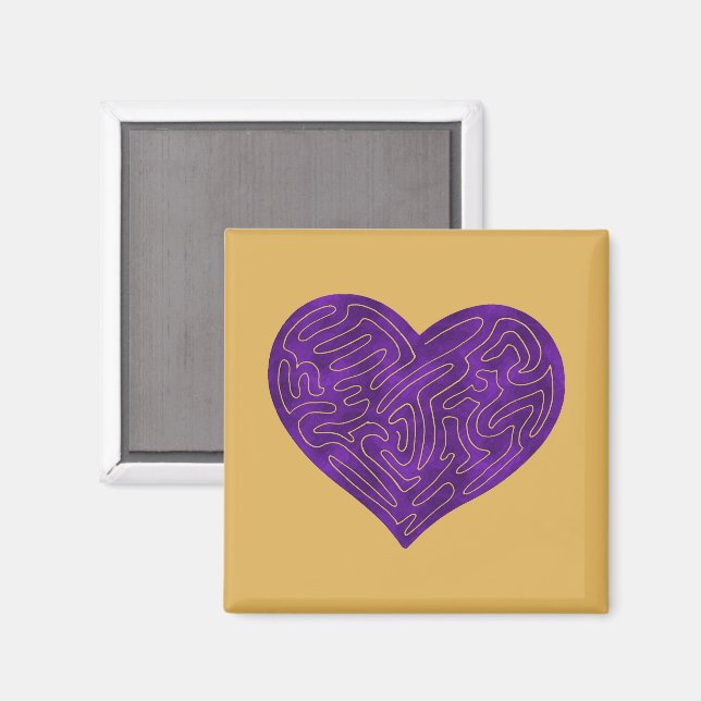 A-MAZE-ING HEART (PURPLE) MAGNET (Front/Back)