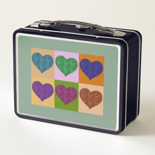 A_MAZE_ING HEARTS 6  METAL LUNCH BOX