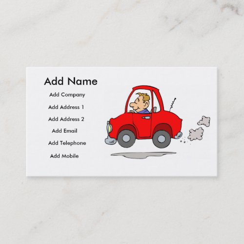 A Mechanics Or Car Salesmans Business/Profile Card Business Card