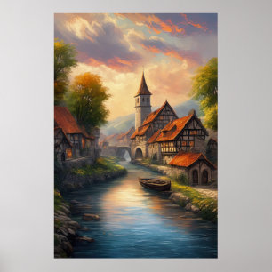 A Medieval Village's Timeless Charm Poster
