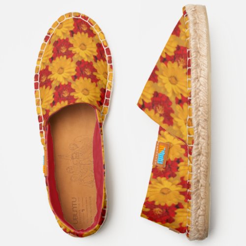 A Medley of Red and Yellow Marigolds Espadrilles