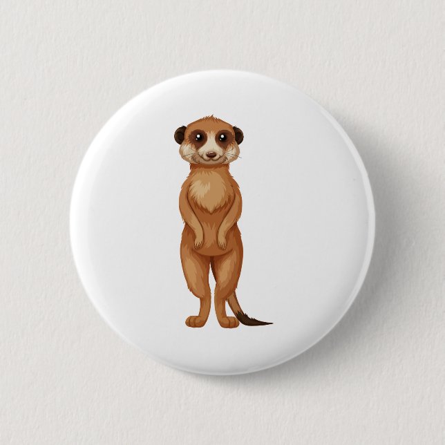 A meerkat cartoon button (Front)