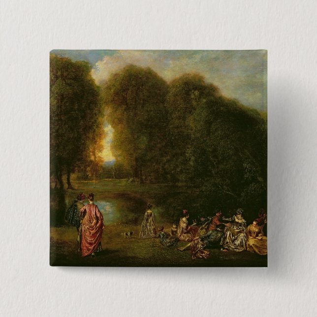 A Meeting in a Park Pinback Button (Front)