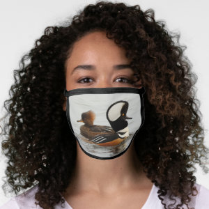 A Meeting of Hooded Merganser Ducks Face Mask