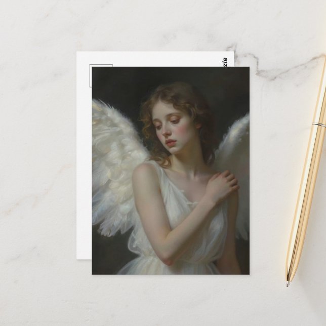 A melancholic angel postcard (Front/Back In Situ)