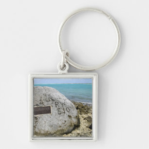 A memorial to prisoners of war on Wake Island Keychain
