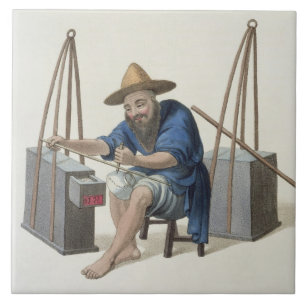 A Mender of Porcelain, plate 28 from 'The Costume Ceramic Tile