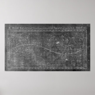 A mercator map of the starry heavens poster