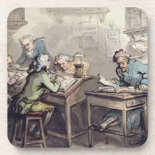 A Merchants Office 1789 pen  ink and wc over Drink Coaster