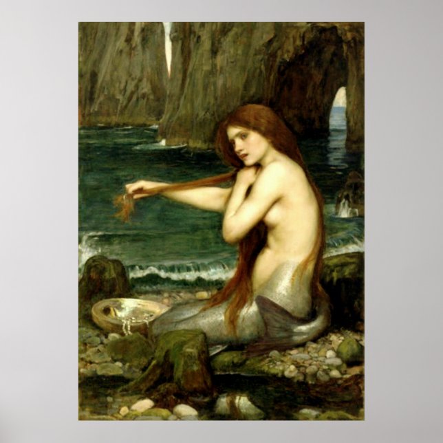 A Mermaid (1901) ~ Fine Art Canvas Poster (Front)