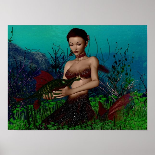 A Mermaid and her Fish Poster (Front)