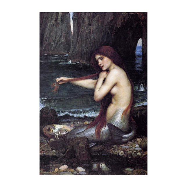 A Mermaid by J W Waterhouse, 1901 Acrylic Print (Front)