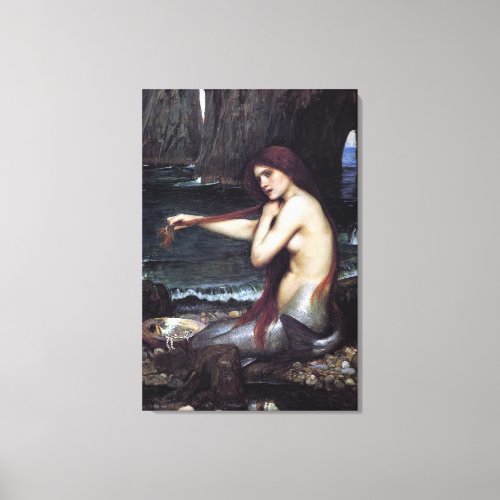 A Mermaid by J W Waterhouse 1901 Canvas Print