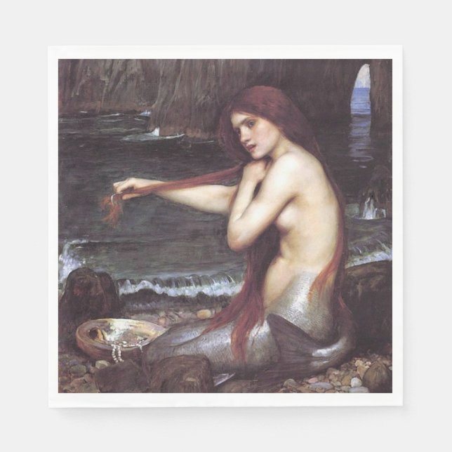 A Mermaid by J W Waterhouse, 1901 Napkins (Front)