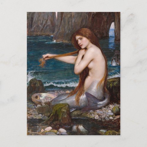 A mermaid by John William Waterhouse 1900 CC1005 Postcard