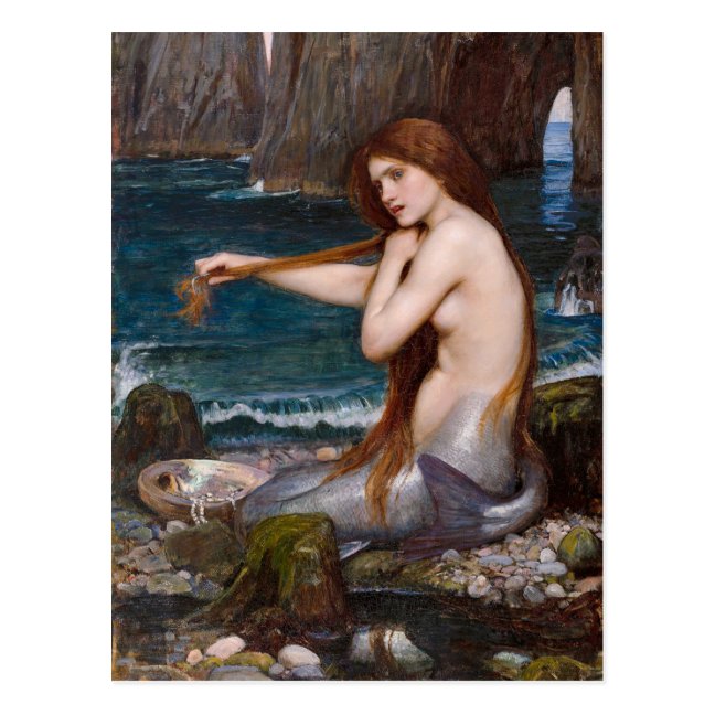 A mermaid by John William Waterhouse 1900 CC1005 Postcard