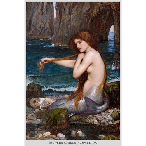 A mermaid by John William Waterhouse 1900 CC1006 Poster