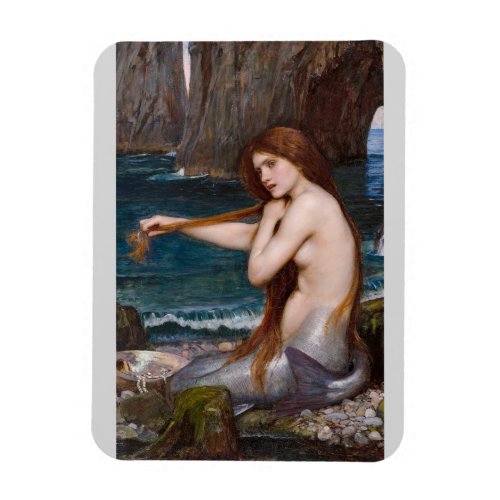 A mermaid by John William Waterhouse Fine art Magnet