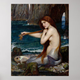 &quot;A Mermaid&quot; by John William Waterhouse poster