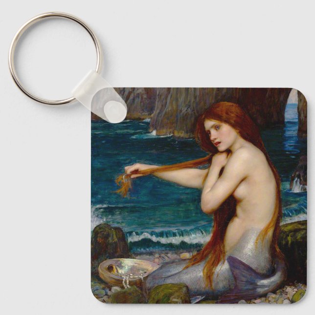 A Mermaid, c. 1900 by John Waterhouse Keychain (Front)