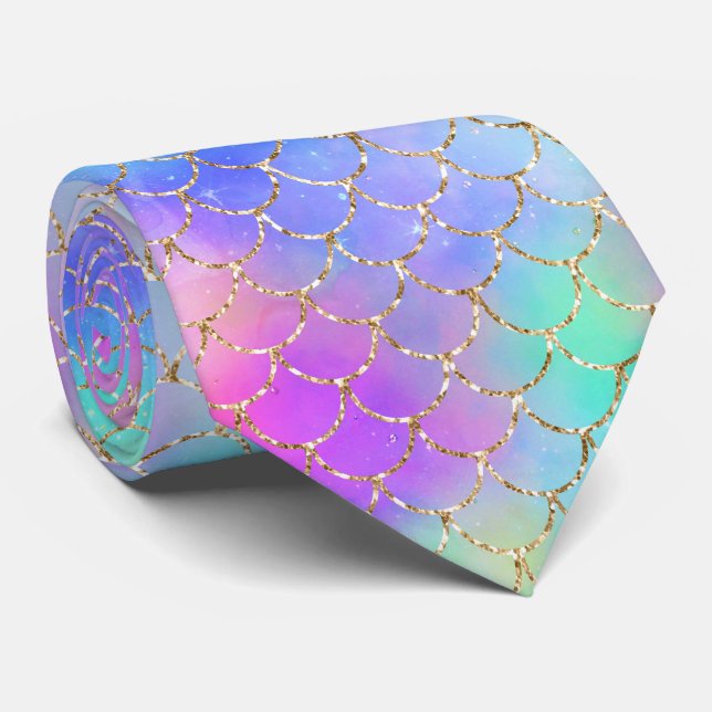 A Mermaid Galaxy Series Design 10   Neck Tie (Rolled)