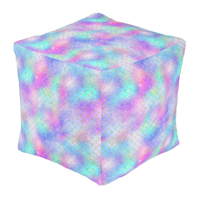 A Mermaid Galaxy Series Design 10 Pouf (Angled Front)
