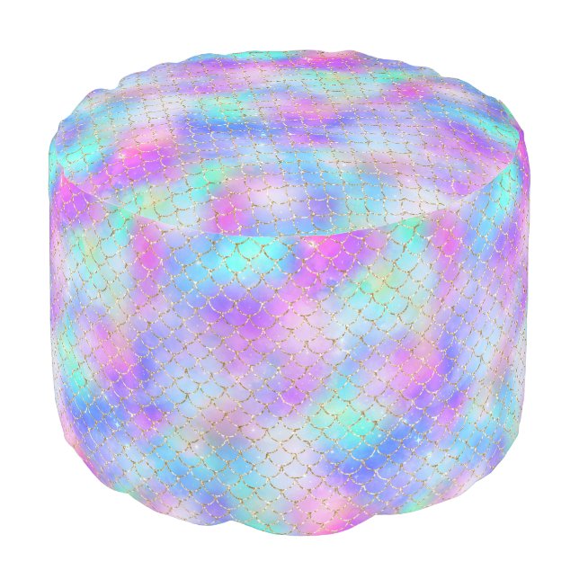 A Mermaid Galaxy Series Design 10 Pouf (Angled Front)