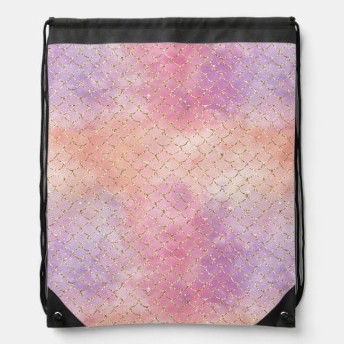 A Mermaid Galaxy Series Design 12 Drawstring Bag
