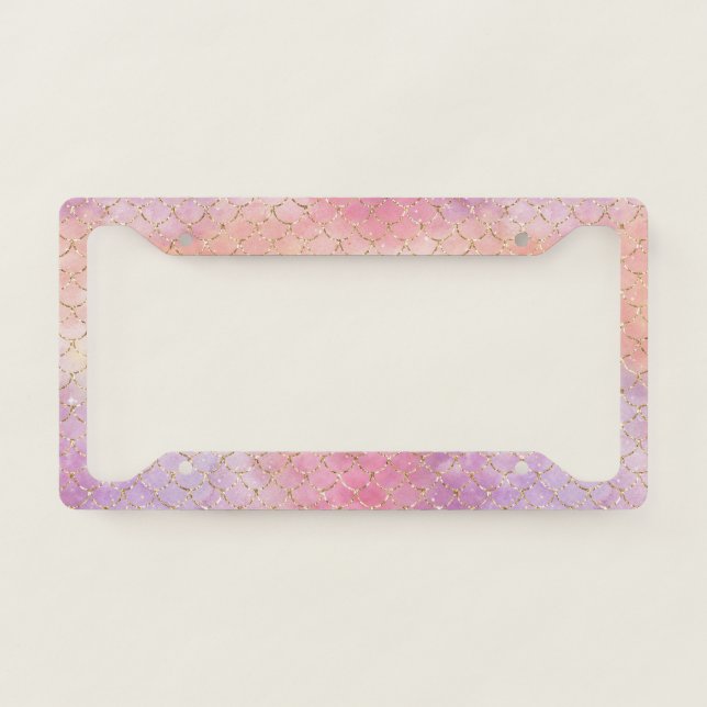 A Mermaid Galaxy Series Design 12 License Plate Frame (Front)
