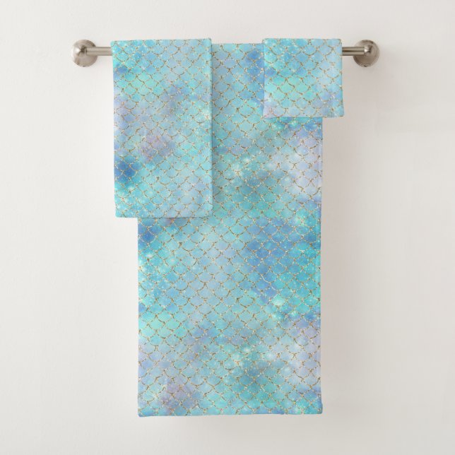 A Mermaid Galaxy Series Design 2   Bath Towel Set (Insitu)