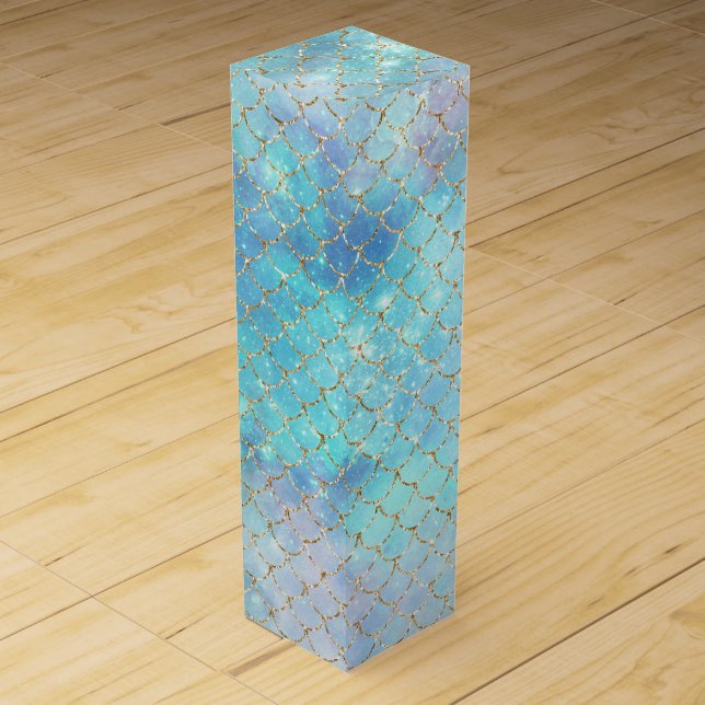A Mermaid Galaxy Series Design 2  Wine Box (Front)