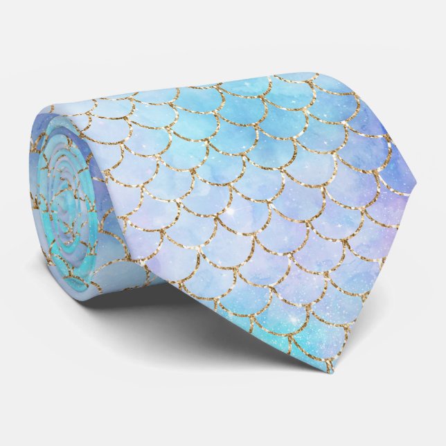 A Mermaid Galaxy Series Design 7  Neck Tie (Rolled)