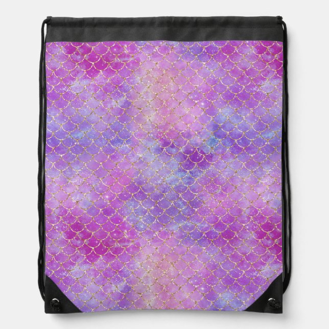 A Mermaid Galaxy Series Design 8 Drawstring Bag (Front)