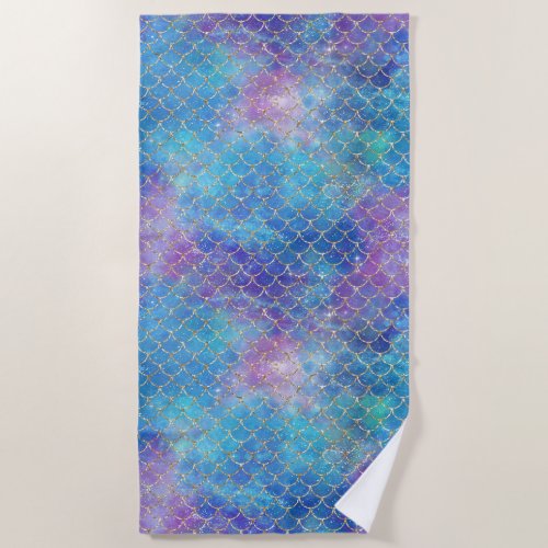A Mermaid Galaxy Series Design 9 Beach Towel