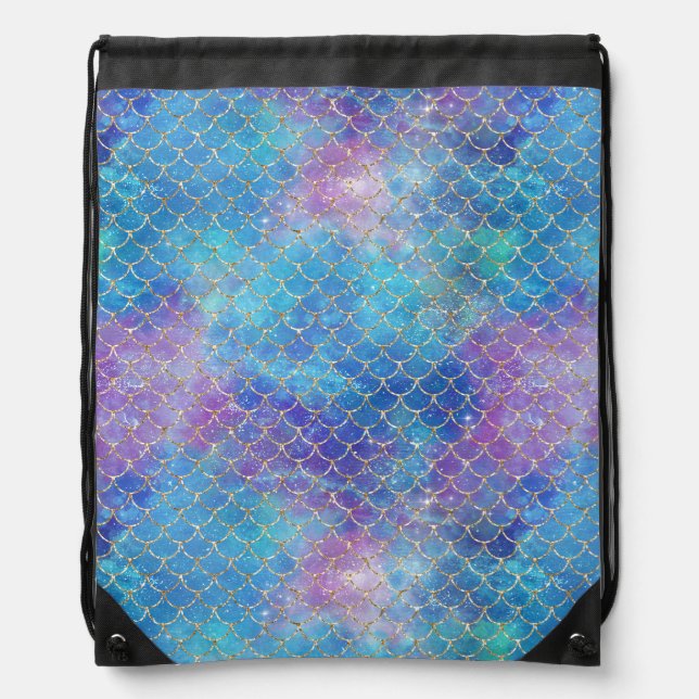 A Mermaid Galaxy Series Design 9  Drawstring Bag (Front)