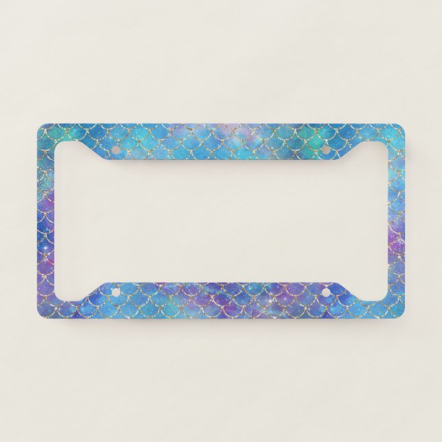 A Mermaid Galaxy Series Design 9 License Plate Frame (Front)