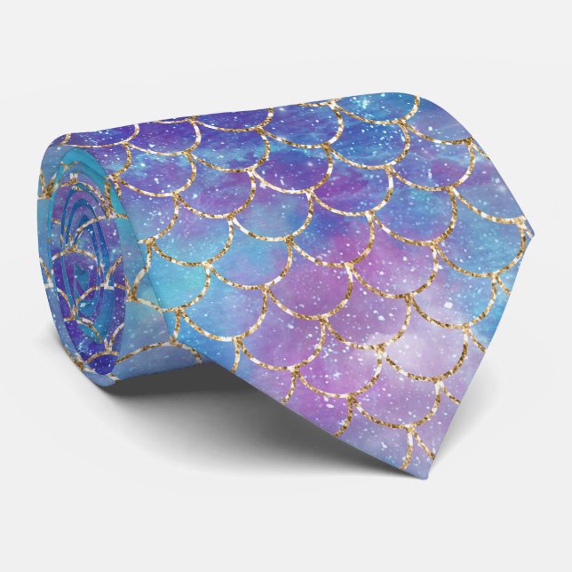 A Mermaid Galaxy Series Design 9  Neck Tie (Rolled)