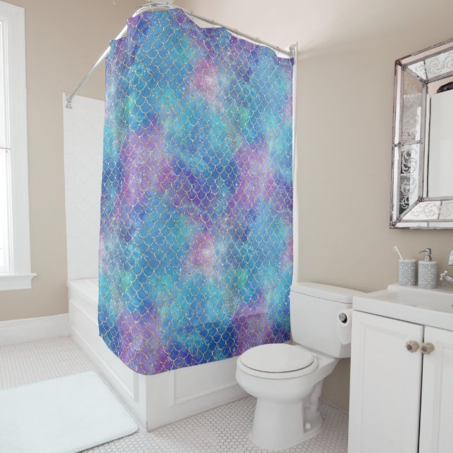 A Mermaid Galaxy Series Design 9 Shower Curtain (In Situ)