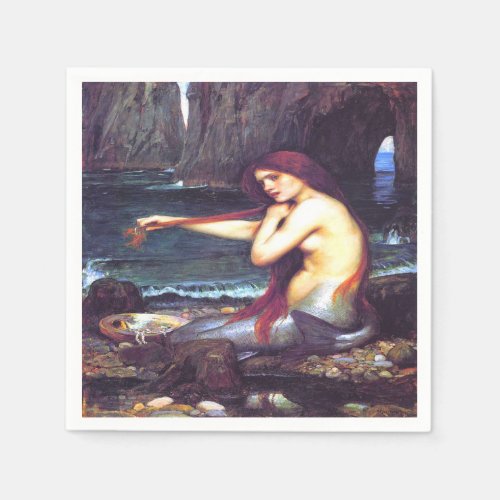A Mermaid John William Waterhouse Napkins