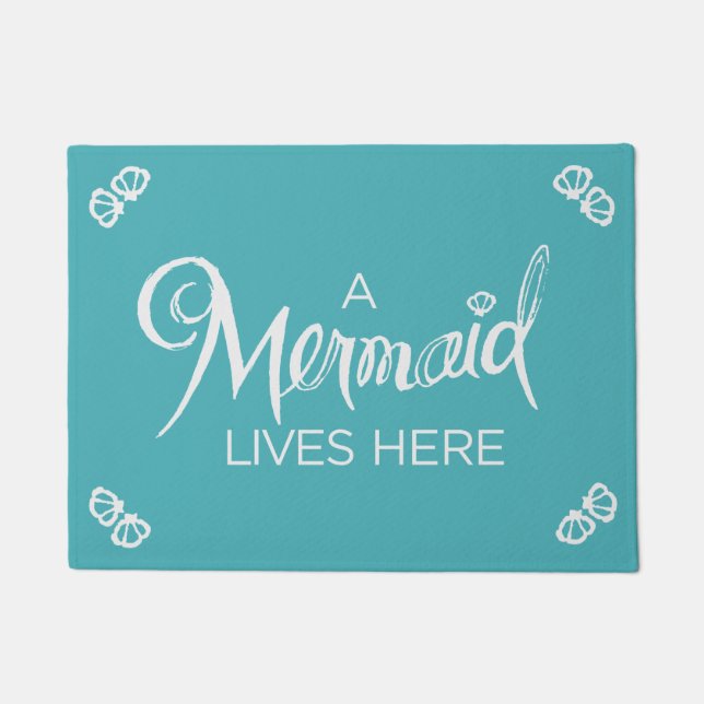 A Mermaid Lives Here - Doormat (Front)