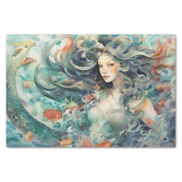 A Mermaid with Sea Serpent Tissue Paper