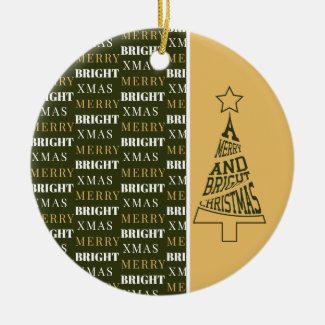 A Merry and Bright Christmas Tree Green and Yellow